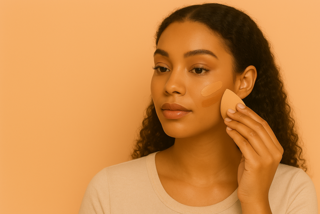 Fille qui utilise du blush